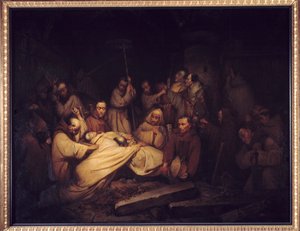 De graaf van Comminges. Laatste scène van de Memoires van de graaf van Comminges door Claude Jacquand