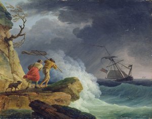 Kustscène in een storm, 1782