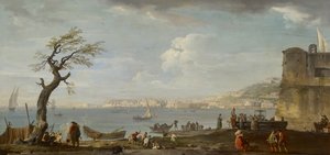 Napels, een uitzicht op de baai vanuit het noorden, c.1742