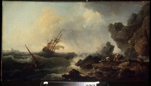 Storm op zee. door Claude Joseph Vernet