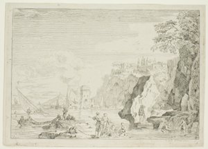Het Strand met de Grote Toren door Claude Joseph Vernet