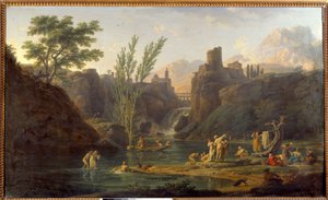 De ochtend, baders door Claude Joseph Vernet