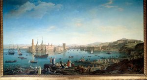 De ingang van de haven van Marseille in 1754 door Claude Joseph Vernet