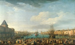 De haven van Marseille in de 18e eeuw door Claude Joseph Vernet