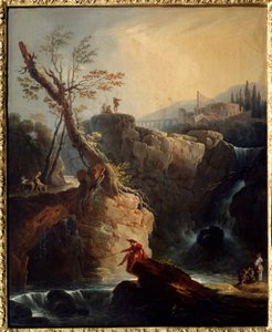 De waterval door Claude Joseph Vernet