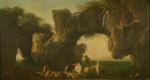 Uitzicht op Sorrento door Claude Joseph Vernet