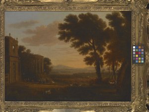 Landschap Met De Vader Van Psyche Die Offert Bij De Milesische Tempel Van Apollo door Claude Lorrain (1600 82)