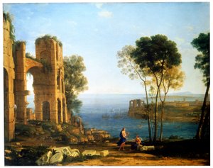 Kustzicht met Apollo en de Cumaeense Sibylle, tussen 1645 en 1649