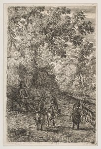 Vier geiten linker sectie van De geiten, ca. 1630-33 door Claude Lorrain