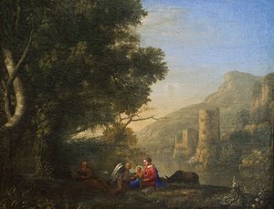 Frans: Paysage avec le repos pendant la fuite en Egypte (Landschap met rust tijdens de vlucht naar Egypte)