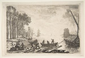 Havengezicht met opkomende zon, 1634 door Claude Lorrain