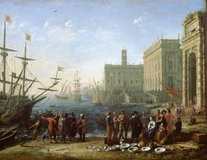 Havenscène door Claude Lorrain