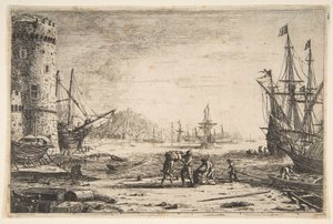 Haven met een Grote Toren door Claude Lorrain