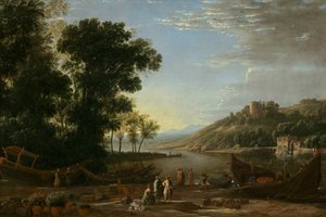 Landschap met Kooplieden door Claude Lorrain