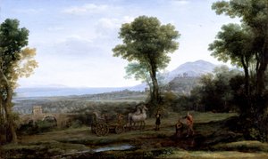 Landschap met St. Philip die de eunuch doopt, 1678 door Claude Lorrain