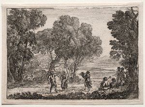 Landschap met een dorpsdans (Kleine plaat)