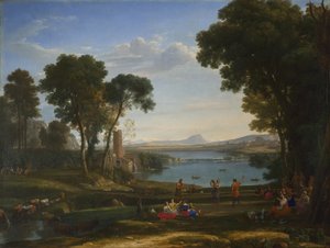 Landschap met het huwelijk van Isaac en Rebecca, 1648