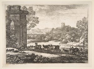 De kudde keert terug in stormachtig weer, 1651 door Claude Lorrain