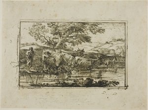 De Kudde bij de Drinkplaats door Claude Lorrain