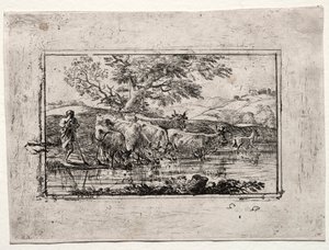 De kudde bij de drinkplaats door Claude Lorrain