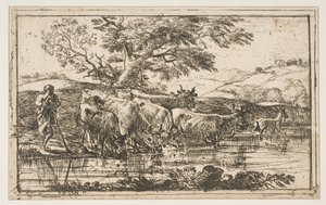 De kudde bij de drinkplaats, 1635 door Claude Lorrain
