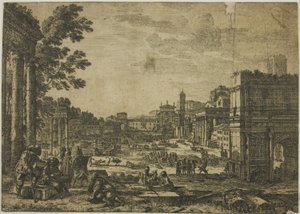 Het Romeinse Forum door Claude Lorrain