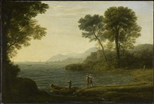 De inscheping van Carlo en Ubaldo, 1667 door Claude Lorrain