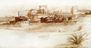 Uitzicht op een klein Italiaans stadje, c.1630 door Claude Lorrain
