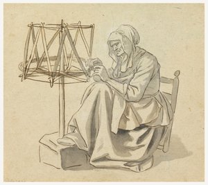 Een Oude Vrouw aan het Spinnewiel