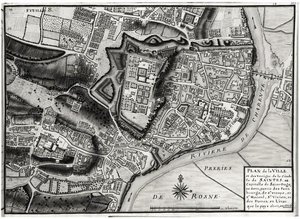 Atlas 131 F fol.8 Kaart van Saintes, hoofdstad van Saintonge, uit Recueil des Plans de Saintonge, 1716