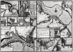 Fol.7 & 98 Kaart van de steden en kastelen langs de Charente Rivier in 1714, uit Recueil des Plans de Saintonge