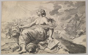 Allegorie van Frankrijk met de wapens van Richelieu Allegorie sur la Paix