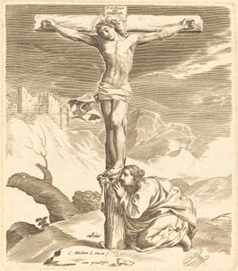 Christus aan het kruis door Claude Mellan