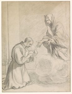 De H. Cajetanus van Thiene neemt van Maria het Christuskind in de armen