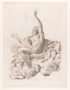 H. Paulus op wolk omgeven door cherubijnen door Claude Mellan