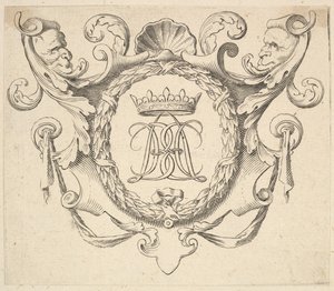 Gekroond Monogram door Claude Mellan