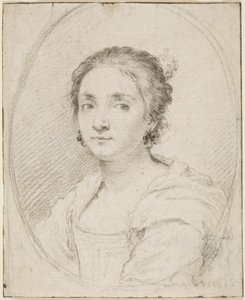 Portret van Virginia de Vezzo da Velletri door Claude Mellan
