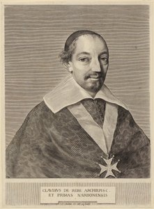 Portret van Claude de Rebé, aartsbisschop van Narbonne door Claude Mellan