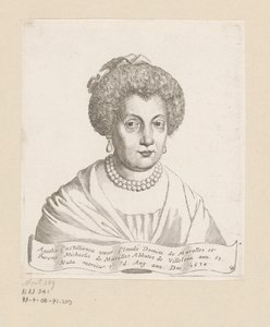 Portret van Agathe de Châtillon door Claude Mellan