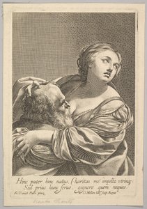 Romeinse liefdadigheid door Claude Mellan