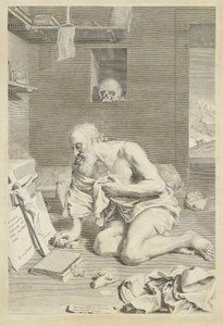 Sint Hiëronymus door Claude Mellan
