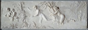 Pan achtervolgt Syrinx onder het toeziend oog van Amour Bas-reliëf door Claude Michel, genaamd Clodion (1738-1814). Rond 1782 Parijs, Louvre Museum