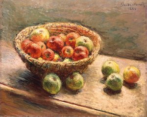 Een kom met appels door Claude Monet