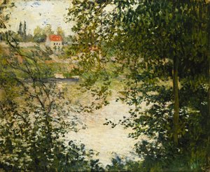 Een Uitzicht door de Bomen van het Eiland La Grande Jatte; A Travers les Arbres, Ile de la Grande Jatte, 1878 door Claude Monet