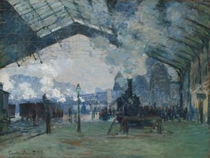 Aankomst van de Normandische trein, Gare Saint-Lazare door Claude Monet