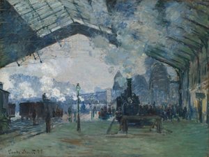 Aankomst van de Normandië Trein, Gare Saint-Lazare door Claude Monet