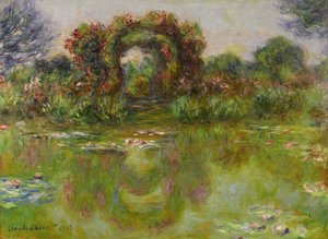 Bassin aux Nymphéas, les Rosiers, 1913 door Claude Monet