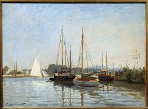 Pleziervaartuigen bij Argenteuil door Claude Monet