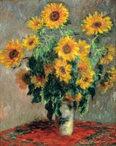 Boeket van zonnebloemen door Claude Monet