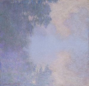 Tak van de Seine bij Giverny (Mist) door Claude Monet